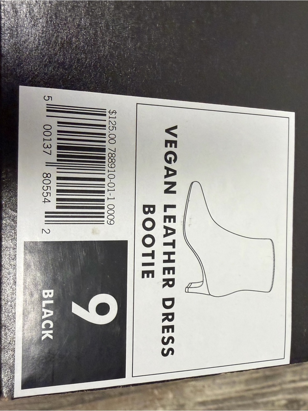 Banana Republic Black Vegan Leather Square-Toe Ankle Booties Size 9 - Picture 12 of 16